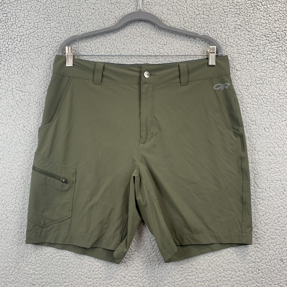 Outdoor Research Shorts Mens Size 34 Hiking Olive Green Slash Pocket